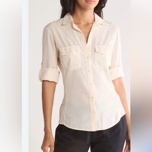 👯‍♀️James Perse Women's Cream Button-Up Shirt